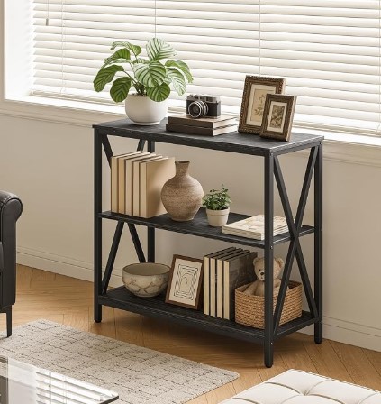 Best Slim Consoles for Narrow Walls 5 MAHANCRIS 31.5" Sofa Table, Industrial Console Table, 3-Tier Entryway Table
