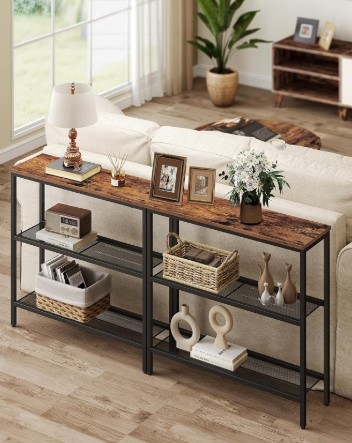 Best Slim Consoles for Narrow Walls 6 VASAGLE 31.5" Console Table, Narrow Behind Couch Table, 3 Tier